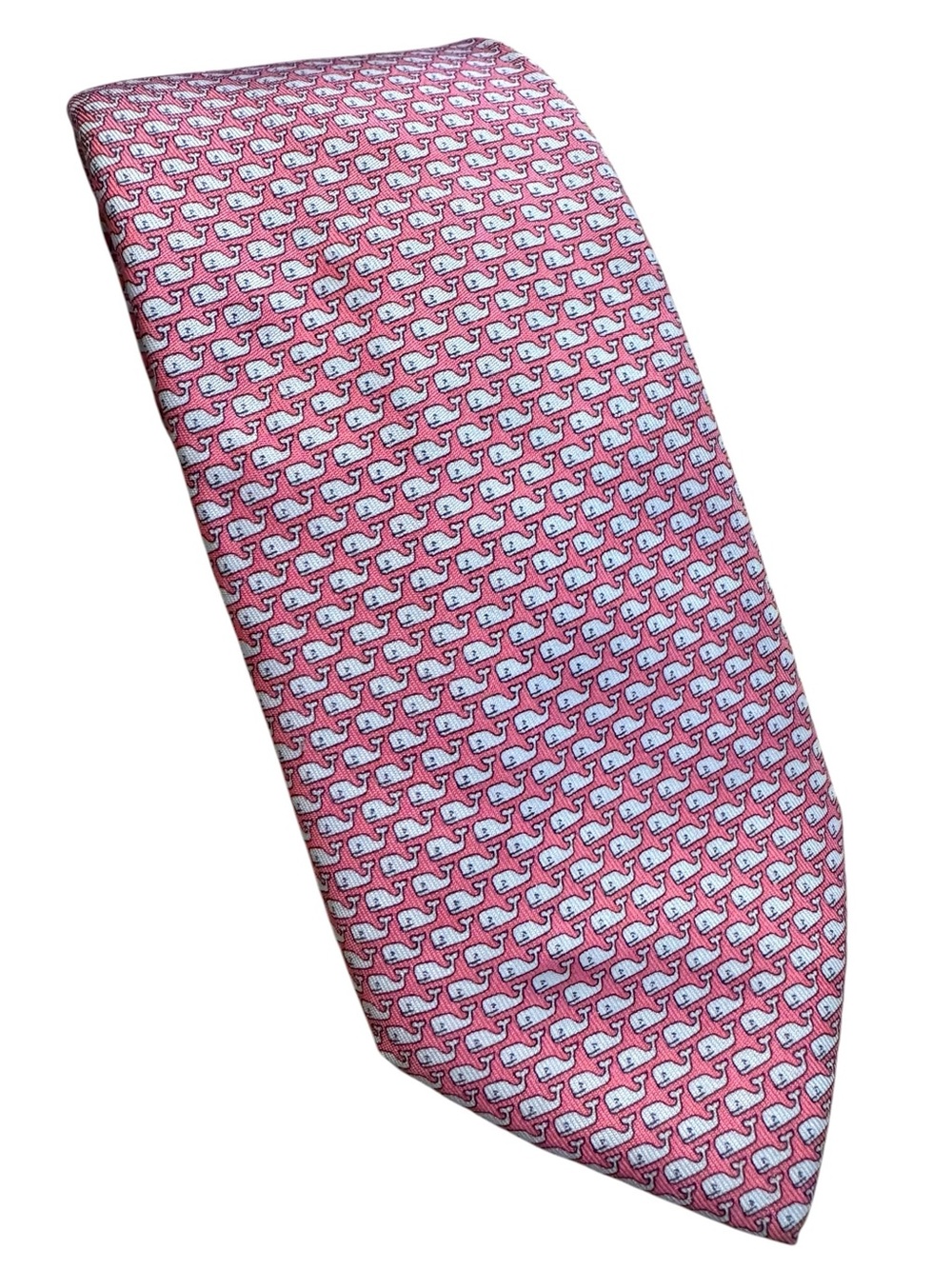Vineyard Vines Whale Silk Neck Tie Pink Classic Preppy Hand Made USA